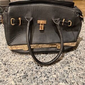 Michael Kors Black and Gold Shoulder Bag